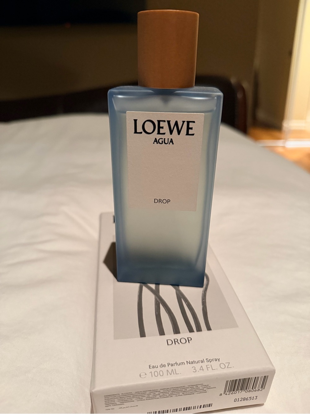 Loewe Agua Drop Blue Bottle with Wood Cap